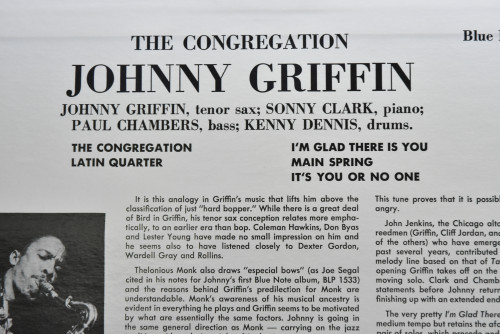 Johnny Griffin [조니 그리핀] - The Congregation - 중고 수입 오리지널 아날로그 LP