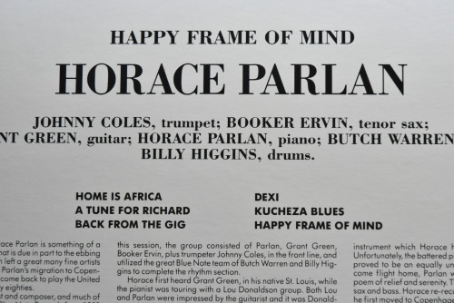 Horace Parlan [호레이스 팔란] - Happy Frame Of Mind - 중고 수입 오리지널 아날로그 LP