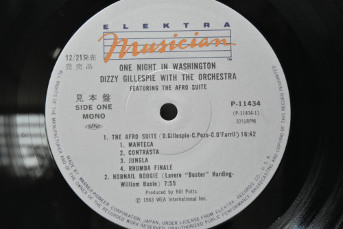 Dizzy Gillespie [디지 길레스피] - One Night In Washington (Promo) - 중고 수입 오리지널 아날로그 LP