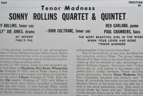 Sonny Rollins Quartet [소니 롤린스] - Tenor Madness - 중고 수입 오리지널 아날로그 LP