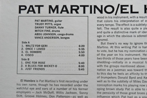 Pat Martino [팻 마티노] - (OJC) El Hombre - 중고 수입 오리지널 아날로그 LP