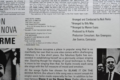 Eydie Gorme [이디에 고르메] - Blame It On The Bossa Nova - 중고 수입 오리지널 아날로그 LP