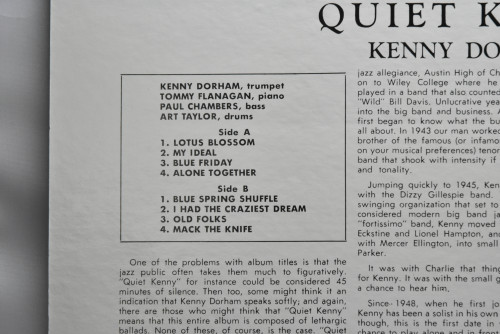 Kenny Dorham [케니 도햄]- Quiet Kenny - 중고 수입 오리지널 아날로그 LP