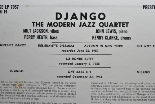 The Modern Jazz Quartet [모던 재즈 쿼텟] ‎- Django - 중고 수입 오리지널 아날로그 LP