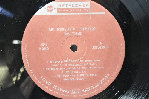 Mel Torme [멜 토메] ‎- Gene Norman Presents Mel Torme At The Crescendo - 중고 수입 오리지널 아날로그 LP