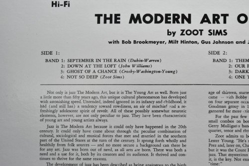 Zoot Sims [주트 심스] ‎- The Modern Art Of Jazz - 중고 수입 오리지널 아날로그 LP