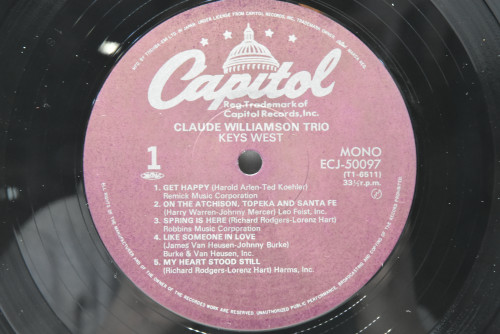 Claude Williamson Trio [클라우드 윌리암슨] ‎- Keys West - 중고 수입 오리지널 아날로그 LP