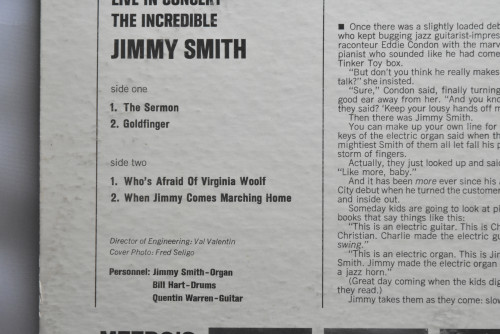 Jimmy Smith [지미 스미스] ‎- Live In Concert The Incredible Jimmy Smith - 중고 수입 오리지널 아날로그 LP