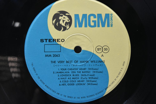 Hank Williams [행크 윌리암스] - The Very Best Of Hank Williams ㅡ 중고 수입 오리지널 아날로그 LP
