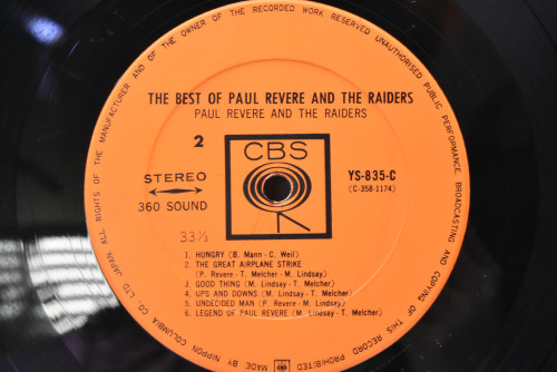 Paul Revere &amp; The Raiders - The Best Of Paul Revere &amp; The Raiders ㅡ 중고 수입 오리지널 아날로그 LP