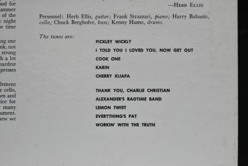 The Herb Ellis Quintet [허브 앨리스] - Thank You, Charlie Christian - 중고 수입 오리지널 아날로그 LP