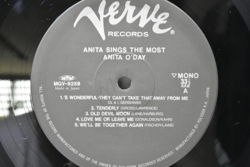 Anita O&#039;Day [아니타 오데이] - Anita Sings The Most - 중고 수입 오리지널 아날로그 LP