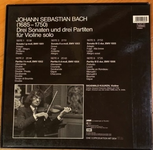 Bach - Complete Sonatas and Partitas for Violin Solo - Sigiswald Kuijken 3LP