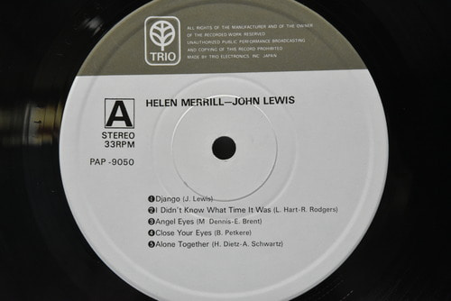 John Lewis / Helen Merrill [존 루이스, 헬렌 메릴] - John Lewis / Helen Merrill - 중고 수입 오리지널 아날로그 LP