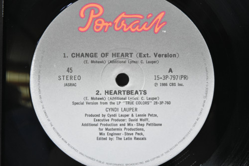 Cyndi Lauper [신디 로퍼] - Change Of Heart ㅡ 중고 수입 오리지널 아날로그 LP