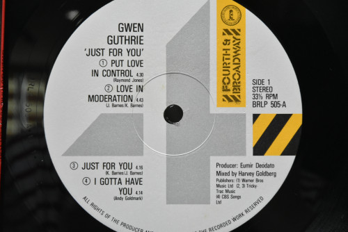Gwen Guthrie - Just For Youㅡ 중고 수입 오리지널 아날로그 LP