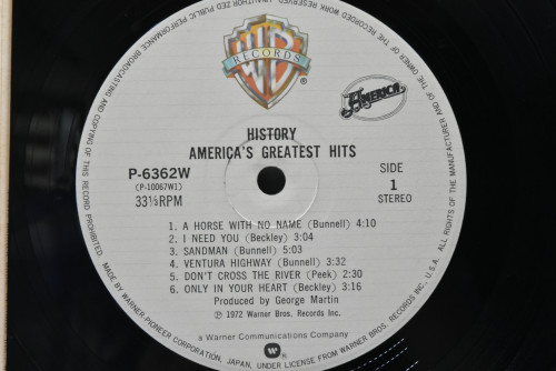 America [아메리카] - History America&#039;s Greatest Hits ㅡ 중고 수입 오리지널 아날로그 LP