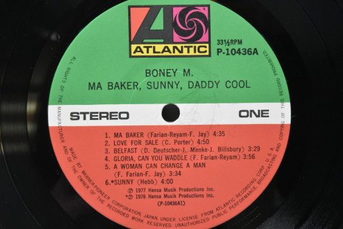 Boney M. [보니엠] - Ma Baker, Sunny, Daddy Cool ㅡ 중고 수입 오리지널 아날로그 LP