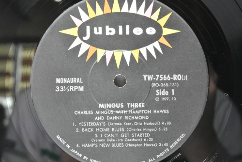 Charles Mingus With Hampton Hawes &amp; Danny Richmond [찰스 밍거스] ‎- Mingus Three - 중고 수입 오리지널 아날로그 LP