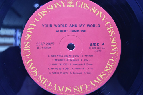 Albert Hammond [알버트 하몬드] - Your World And My World ㅡ 중고 수입 오리지널 아날로그 LP