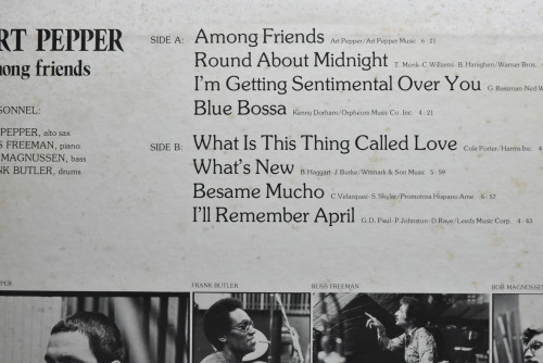 Art Pepper [아트 페퍼] ‎- Among Friends - 중고 수입 오리지널 아날로그 LP