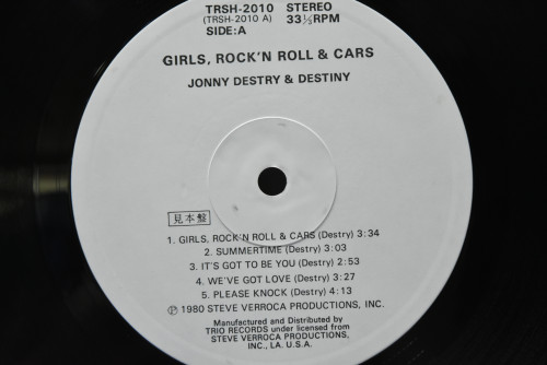Jonny Destry &amp; Destiny - Girls, Rock &#039;N Roll &amp; Cars (PROMO) ㅡ 중고 수입 오리지널 아날로그 LP