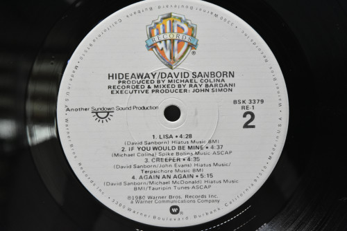 Davis Sanborn [데이비드 샌본] ‎- Hideaway - 중고 수입 오리지널 아날로그 LP