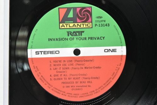 Ratt [래트] - Invasion Of Your Privacy ㅡ 중고 수입 오리지널 아날로그 LP