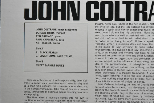 John Coltrane [존 콜트레인] ‎- Black Pearls - 중고 수입 오리지널 아날로그 LP