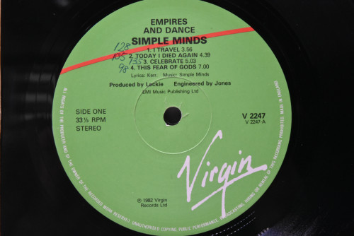 Simple Minds [심플 마인즈] - Empires And Dance ㅡ 중고 수입 오리지널 아날로그 LP