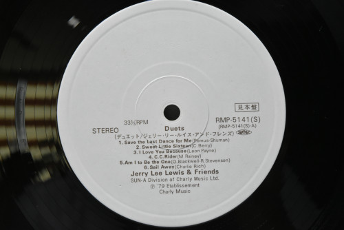 Jerry Lee Lewis And Friends [제리 리 루이스] - Duets (PROMO) ㅡ 중고 수입 오리지널 아날로그 LP
