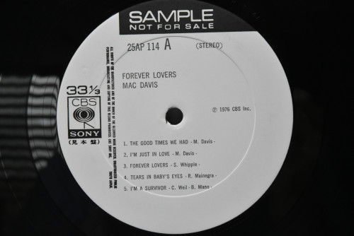 Mac Davis [맥 데이비스] ‎- Forever Lovers (PROMO) - 중고 수입 오리지널 아날로그 LP