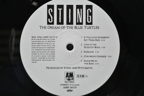 Sting [스팅]  - The Dream Of The Blue Turtles (PROMO) ㅡ 중고 수입 오리지널 아날로그 LP