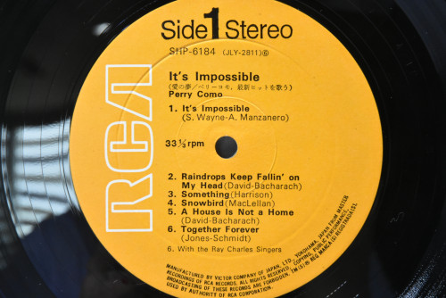 Perry Como [페리 코모] ‎- It&#039;s Impossible - 중고 수입 오리지널 아날로그 LP