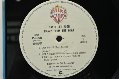 David Lee Roth [데이빗 리 로스] - Crazy From The Heat ㅡ 중고 수입 오리지널 아날로그 LP