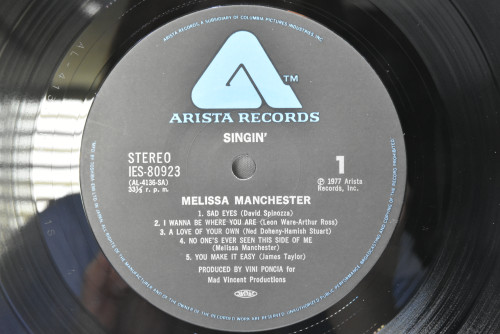 MELISSA MANCHESTER [멜리사 맨체스터] ‎- SINGIN&#039; - 중고 수입 오리지널 아날로그 LP