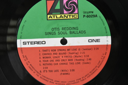 Otis Redding [오티스 레딩] - The Great Otis Redding Sings Soul Ballads ㅡ 중고 수입 오리지널 아날로그 LP