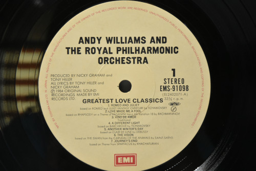 Andy Willams [앤디 윌리암스] ‎- Greatest Love Classics - 중고 수입 오리지널 아날로그 LP