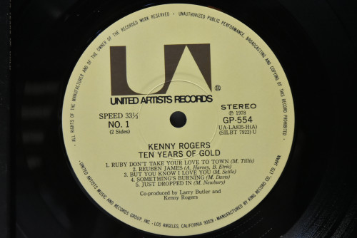Kenny Rogers [케니 로저스] - Ten Years Of Gold ㅡ 중고 수입 오리지널 아날로그 LP