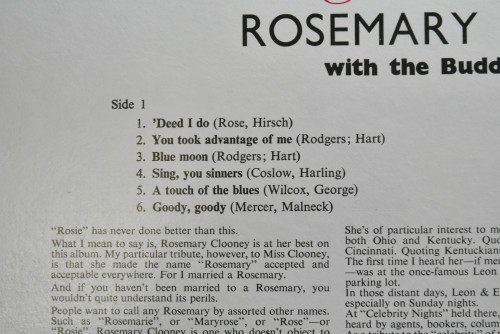Rosemary Clooney With The Buddy Cole Trio [로즈마리 클루니, 버디 콜] ‎- Swing Around Rosie - 중고 수입 오리지널 아날로그 LP