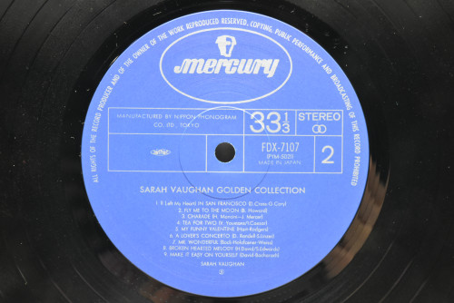 Sarah Vaughan [사라 본] - Golden Collection ㅡ 중고 수입 오리지널 아날로그 LP