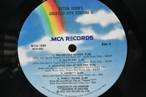 Elton John [엘튼 존] - Elton John&#039;s Greatest Hits Volume ll ㅡ 중고 수입 오리지널 아날로그 LP