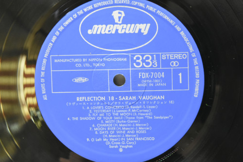 Sarah Vaughan [사라 본] ‎- Reflection 18 - 중고 수입 오리지널 아날로그 LP