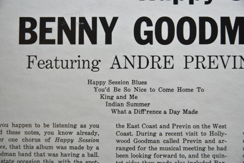Benny Goodman And His Orchestra Featuring Andre Previn And Russ Freeman [베니 굿맨] ‎- Happy Session - 중고 수입 오리지널 아날로그 LP