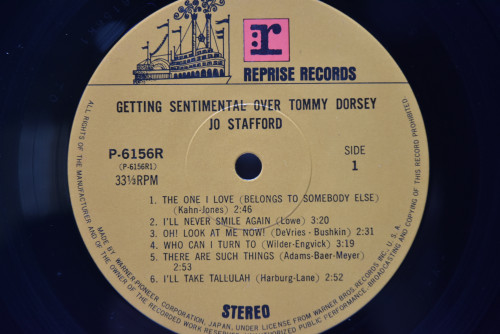 Jo Stafford [조 스타포드] ‎- Getting Sentimental Over Tommy Dorsey - 중고 수입 오리지널 아날로그 LP