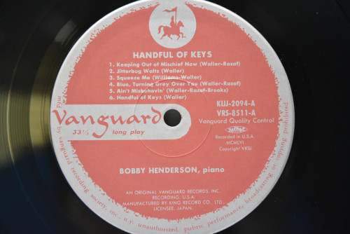 Bobby Henderson [바비 핸더슨] - Handful Of Keys  - 중고 수입 오리지널 아날로그 LP