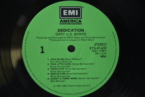 Gary U.S. Bonds - Dedication ㅡ 중고 수입 오리지널 아날로그 LP