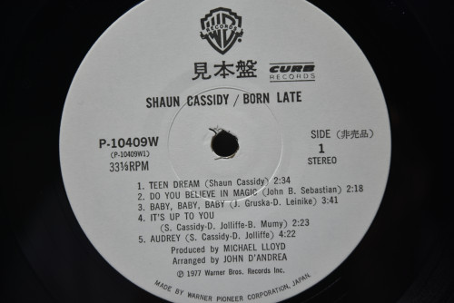 Shaun Cassidy [숀 캐시디] - Born Late ㅡ 중고 수입 오리지널 아날로그 LP