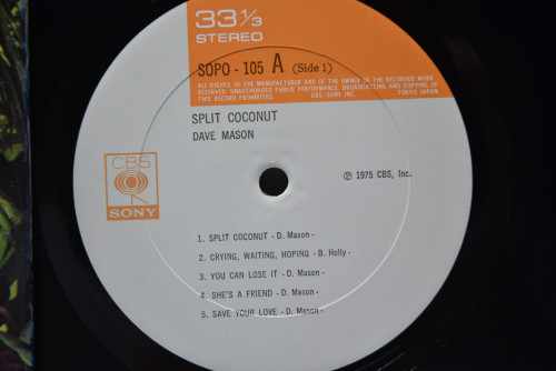 Dave Mason [데이브 메이슨] - Split Coconut ㅡ 중고 수입 오리지널 아날로그 LP