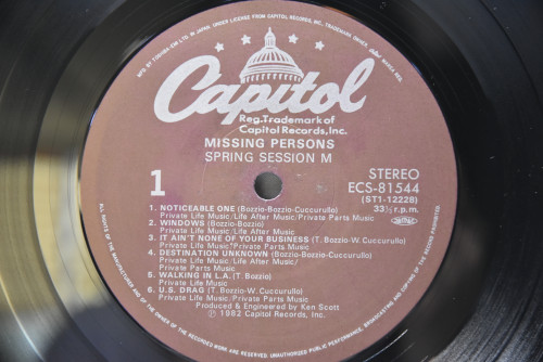 Missing Persons [미싱 퍼슨스] - Spring Session M ㅡ 중고 수입 오리지널 아날로그 LP